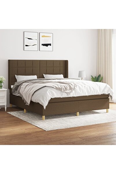 Concept Pat continental cu saltea maro închis 180x200cm material textil