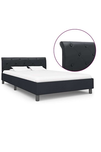 Concept Σκελετός κρεβατιού, μαύρο, 140 x 200 cm, οικολογικό Δερμάτινο