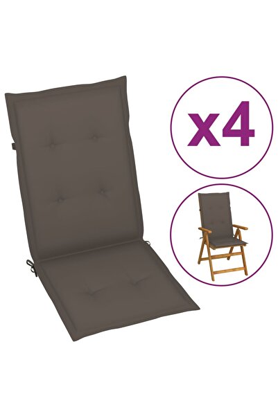 Concept Μαξιλάρια καρέκλας κήπου, 4 τεμ., μπεζ γκρι, 120x50x3 εκ.