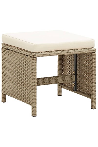 Concept Taburete de grădină cu perne, 2 buc., bej, poliratan