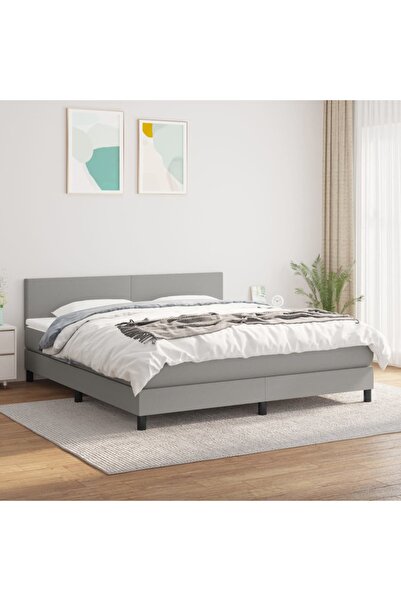 Concept Pat continental, gri deschis, 180x200 cm, material textil