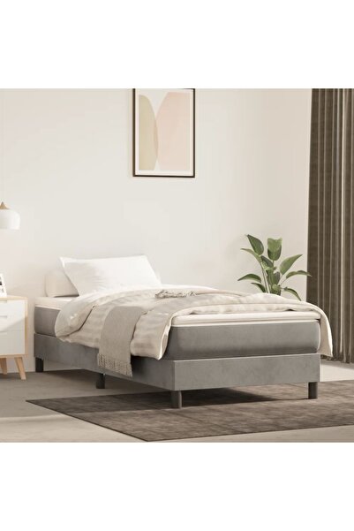 Concept Cadru de pat box spring, gri deschis, 80x200 cm, catifea