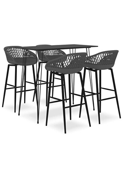 Concept Bar furniture set, 5 pieces, black and grey