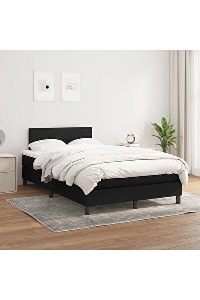 Concept Pat box spring cu saltea, negru, 120x200 cm, textil