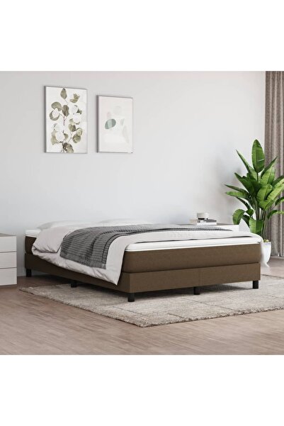 Concept Pat box spring cu saltea, maro închis, 140x200 cm, textil