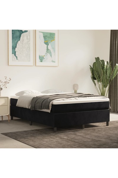 Concept Cadru de pat box spring, negru, 140x200 cm, catifea
