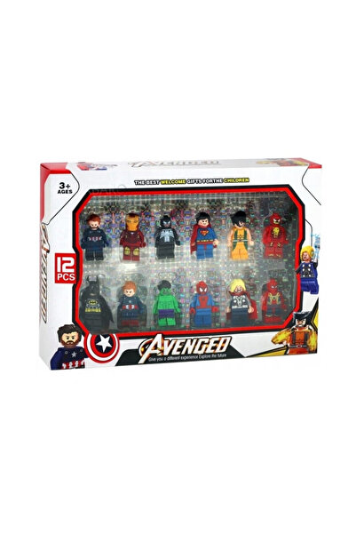 OEM Set of 12 Avengers-type robots, multicolored, 5 cm