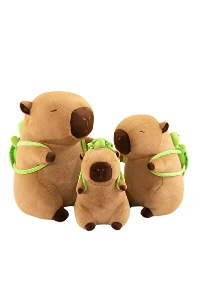 OEM Set 3 jucarii de plus pentru copii, Capibara Family cu rucsac in forma de...