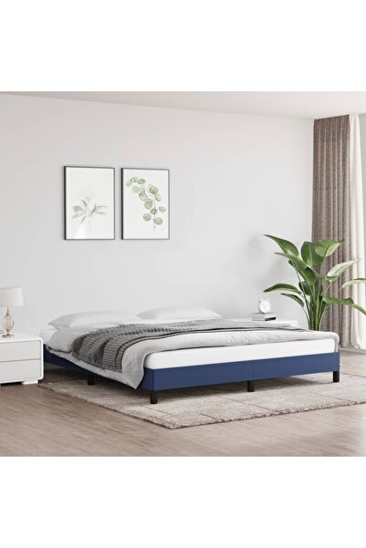 Concept Cadru de pat, albastru, 180 x 200 cm, material textil