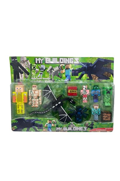 OEM Set 10 figurine tip Minecraft, 49 cm, 3 ani