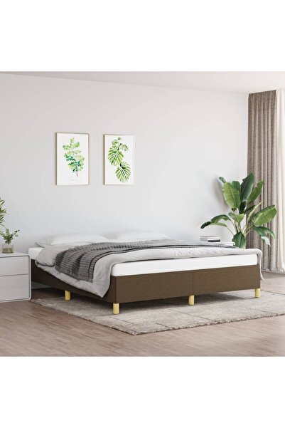 Concept Cadru de pat box spring, maro închis, 180x200 cm, textil