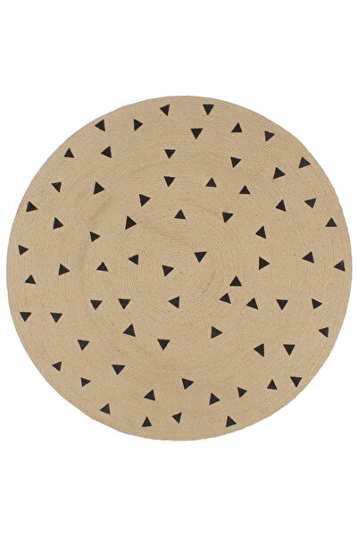 Concept Covor manual cu imprimeu triunghi, 90 cm, iută