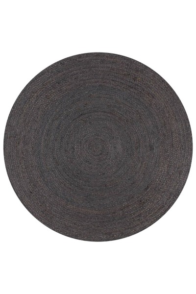 Concept Χειροποίητο Χαλί , σκούρο γκρι, 150 εκ., γιούτα, στρογγυλό