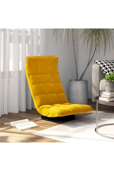Concept Scaun de podea pivotant, galben, catifea