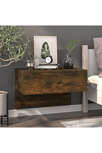 Concept Επιτοίχιο κομοδίνο, καπνιστή δρυς, επεξεργασμένο ξύλο