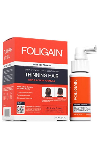 FOLIGAIN Ολοκληρωμένη Φόρμουλα με Τριπλή Δράση για Αραίωση Μαλλιών σε Άνδρες ...