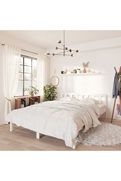 Concept Σκελετός κρεβατιού, λευκό, 160x200 cm, μασίφ ξύλο πεύκου
