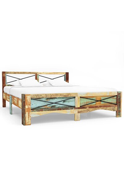 Concept Σκελετός κρεβατιού, 160 x 200 εκ., από μασίφ ανακυκλωμένο ξύλο