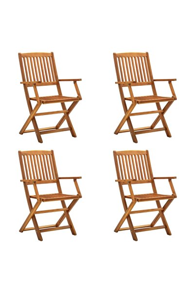 Concept Πτυσσόμενες καρέκλες εξωτερικού χώρου, 4 τεμ., από μασίφ ξύλο ακακίας