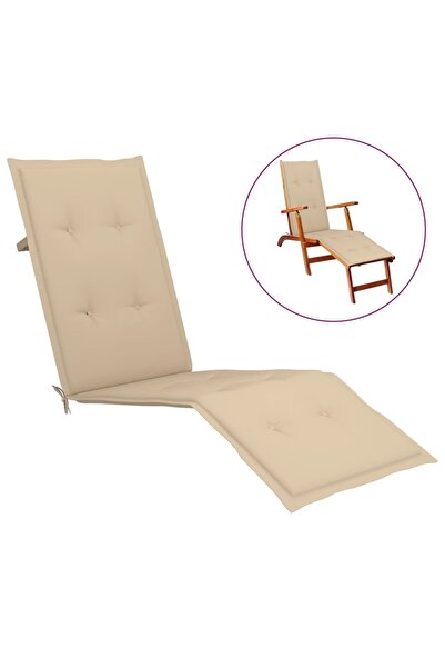 Concept Възглавница за шезлонг, бежова, (75+105) x 50x3 см