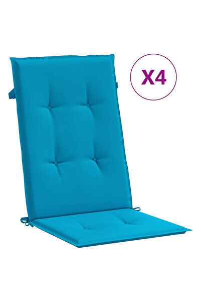 Concept Μαξιλάρια καρέκλας κήπου, 4 τεμάχια, μπλε, 120x50x3 εκ.
