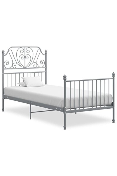 Concept Σκελετός κρεβατιού, γκρι, 90x200 εκ., μεταλλικός