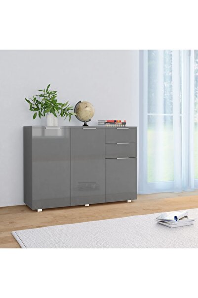 Concept Servantă, gri foarte lucios, 107 x 35 x 76 cm