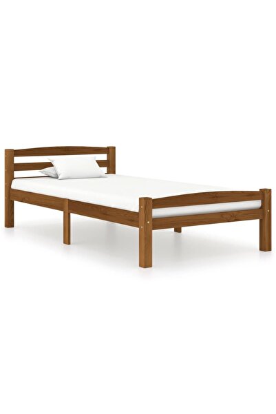 Concept Σκελετός κρεβατιού, μελί καφέ, 90x200 εκ., μασίφ ξύλο πεύκου