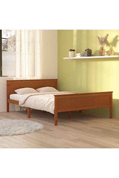 Concept Σκελετός κρεβατιού, μελί καφέ, 120x200 εκ., μασίφ ξύλο πεύκου