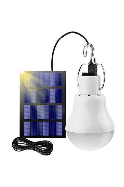 RO GROUP Bec cu panou solar LED, portabil, 1,5 W, 3,7 V, cablu de 3,5 m, 130 ...