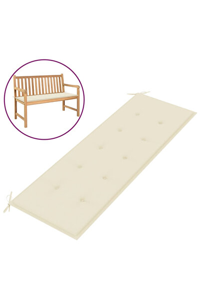 Concept Μαξιλάρι παγκάκι κήπου, κρεμ, 150x50x3 εκ.