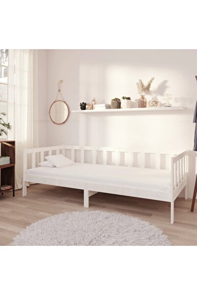 Concept Κρεβάτι ημέρας, λευκό, 90x200 εκ., μασίφ ξύλο πεύκου