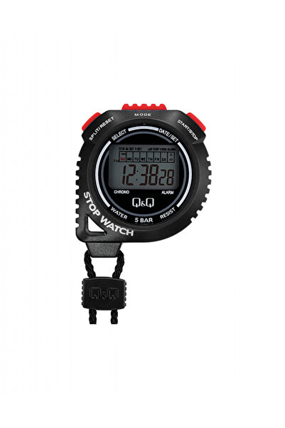 Q&Q Digital stopwatch, HS48J001Y, black with red, size 65mm