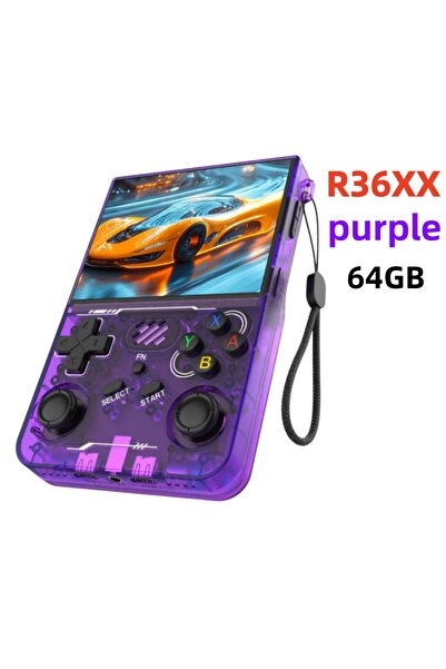 Choice41 جهاز ألعاب فيديو محمول باللون الأرجواني سعة 64 جيجابايت طراز R36S ري...