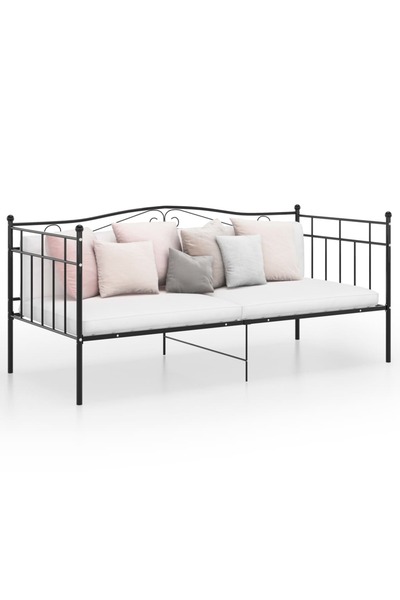 Concept Σκελετός καναπέ-κρεβάτι, μαύρος, 90x200 cm, μεταλλικός