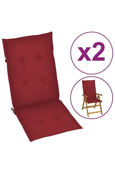 Concept Μαξιλάρια καρέκλας κήπου, 2 τεμ., κόκκινο κρασί, 120 x 50 x 3 εκ.