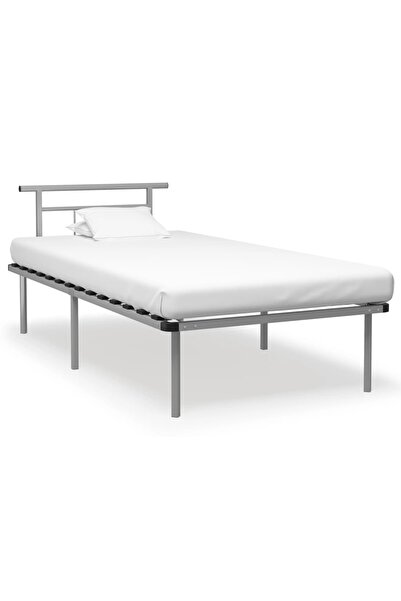 Concept Cadru de pat, gri, 100 x 200 cm, metal