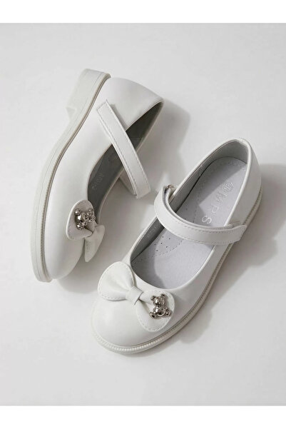 Zaira Pantofi fete albi din piele ecologica Lorete2 #24627 - 32