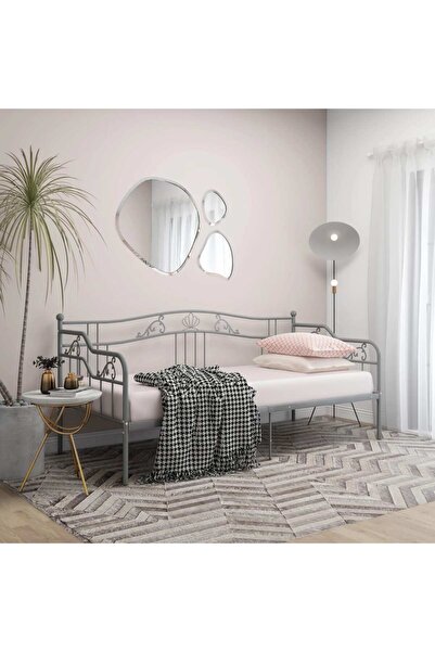 Concept Σκελετός καναπέ-κρεβάτι, γκρι, 90x200 εκ., μεταλλικός