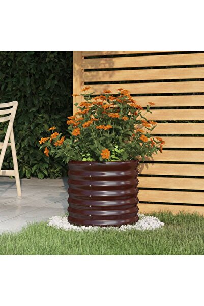 Concept Jardinieră grădină maro 40x40x36 cm oțel vopsit electrostatic