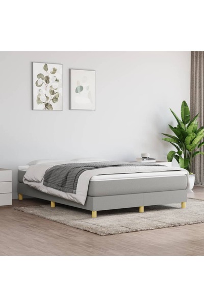 Concept Pat box spring cu saltea, gri deschis, 140x190 cm, textil