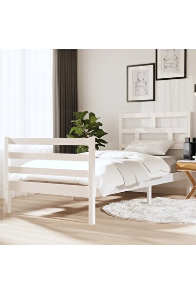 Concept Σκελετός Μονό κρεβατιού 3FT, λευκό, 90x190 cm, μασίφ ξύλο