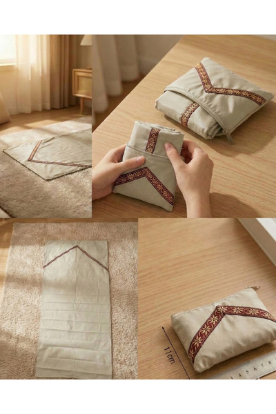 Lotus Dükkan Portatif Cep Seccadesi - Seyahat Boy - Su Tutmayan Kumaş - Kılıf...