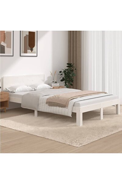 Concept Σκελετός κρεβατιού, λευκό, 120x200 cm, μασίφ ξύλο πεύκου