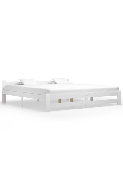 Concept Cadru de pat, alb, 200 x 200 cm, lemn masiv de pin