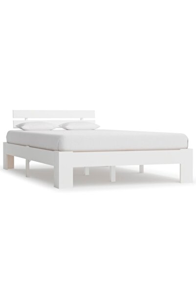 Concept Σκελετός κρεβατιού, λευκό, 140 x 200 εκ., μασίφ ξύλο πεύκου