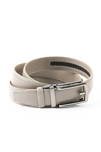 Tuna Nappa Genuine Leather Gray 3 cm Automatic Classic Men's Belt - Kmr411