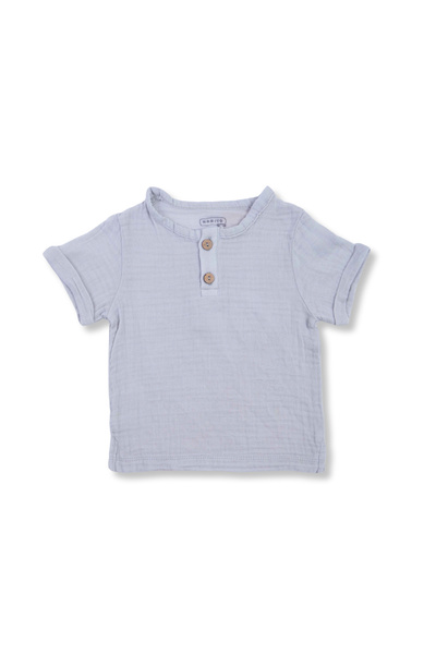 Mod Kids Tricou pentru copii, Bonito, bumbac, model cu nasturi, gri, 80 CM