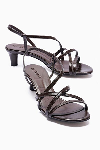 Mubiano حذاء نسائي بكعب صندل سم مع حزام للكاحل، حذاء كاجوال أنيق باللون البني...