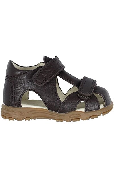 EN FANT Uranus Brown 21 - Leather Sandals with velcro closure for children -